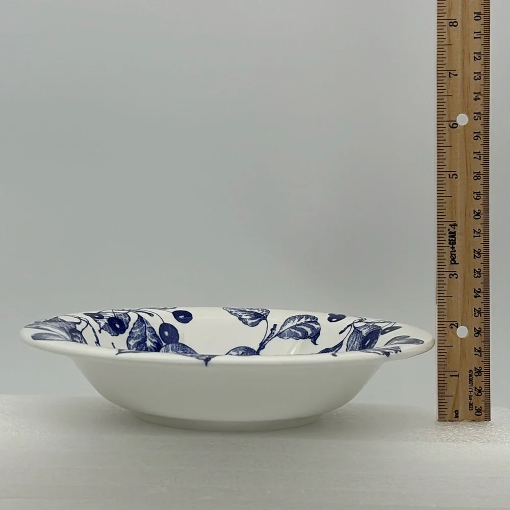 Ceramica Quadrifoglio Blue Fruits and Leaves Set of 4 Soup Bowls